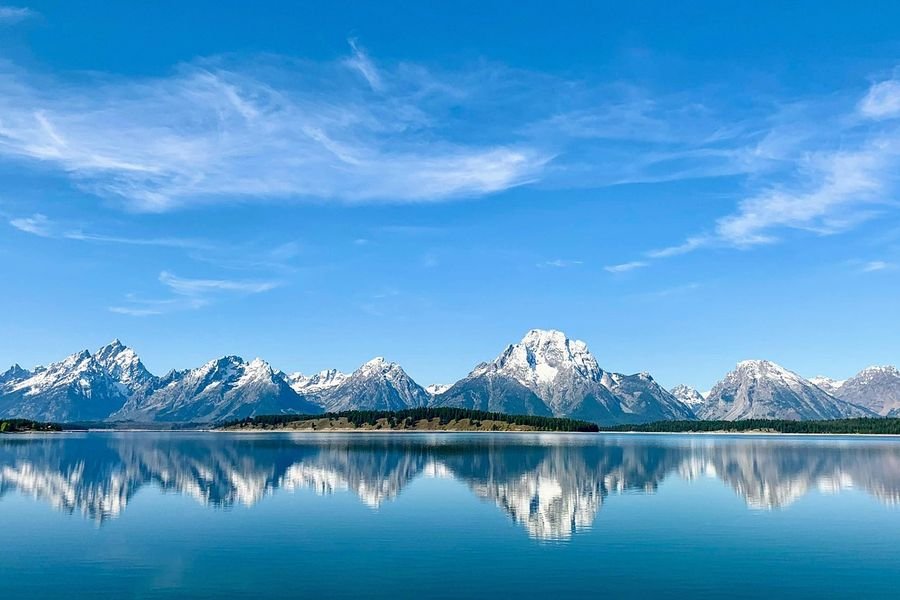 The Tetons above a Wyoming lake